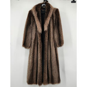 Fur Coat Floor Length Beautiful Warm Elegant Luxurious Raccoon Shared Collar